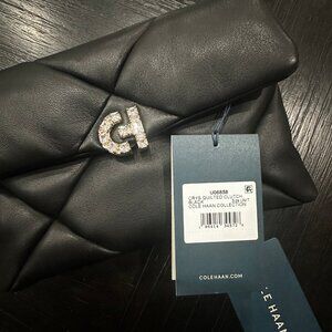 Cole Haan Crystal Quilted Leather Clutch